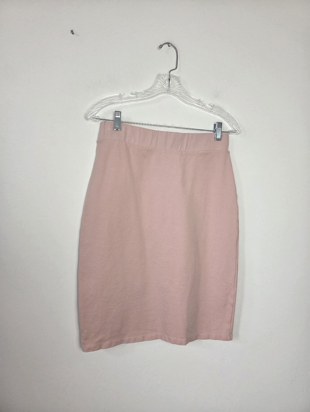 Mikarose Rose Pale Pink Pencil Skirt Stretchy Office Academia Preppy Twee Small